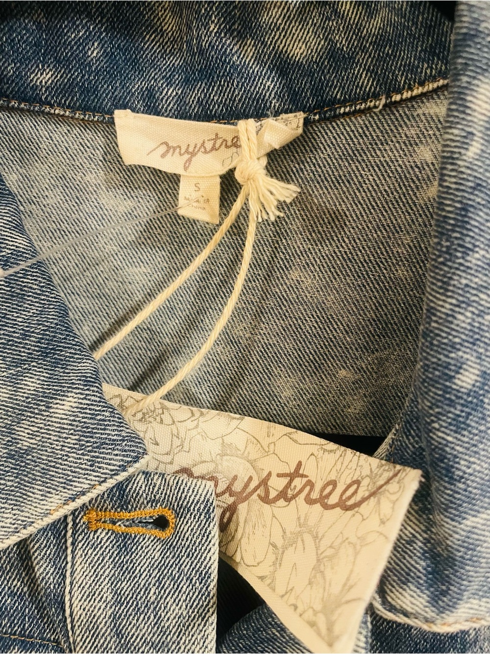 Mystree Green and Blue Two-Tone Denim Jacket - Picture 2 of 4